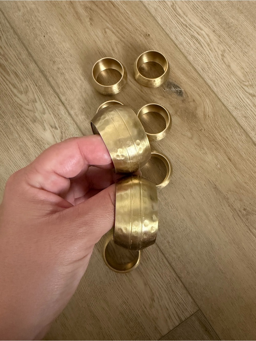 10 Brass Napkin Rings - Classic Gold Finish